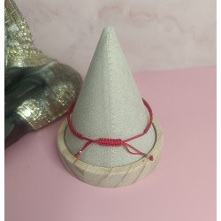 PULSERA DE PLATA Y MACRAMÉ CON PLAQUITA