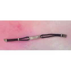 PULSERA DE ACERO PERSONALIZABLE CUERO NEGRA
