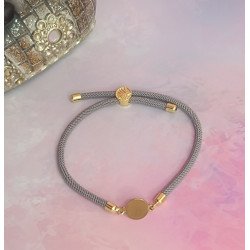 Pulsera Cierre Arbol Ajustable con Plaquita de Acero Inoxidable