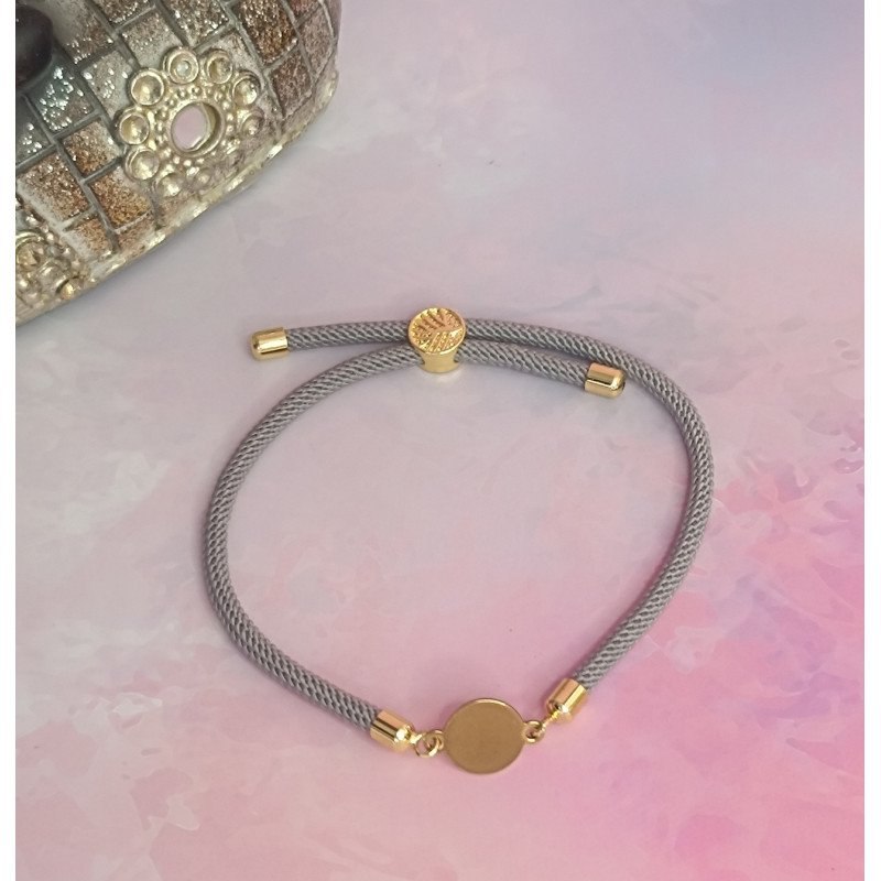 Pulsera Cierre Arbol Ajustable con Plaquita de Acero Inoxidable