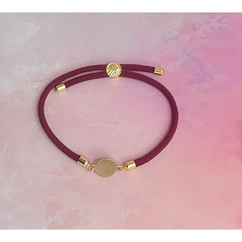 Pulsera Cierre Arbol Ajustable con Plaquita de Acero Inoxidable