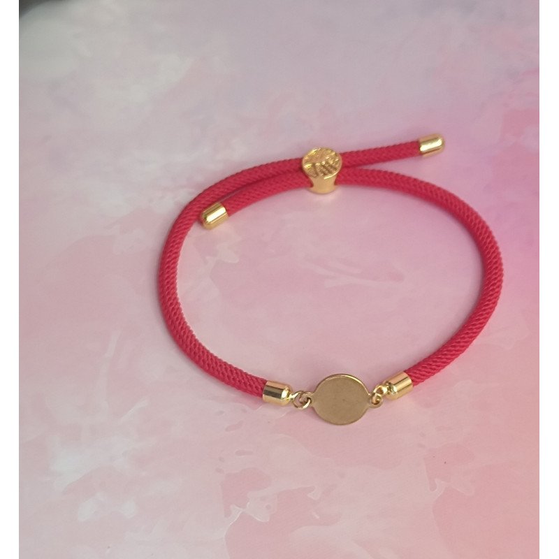 Pulsera Cierre Arbol Ajustable con Plaquita de Acero Inoxidable