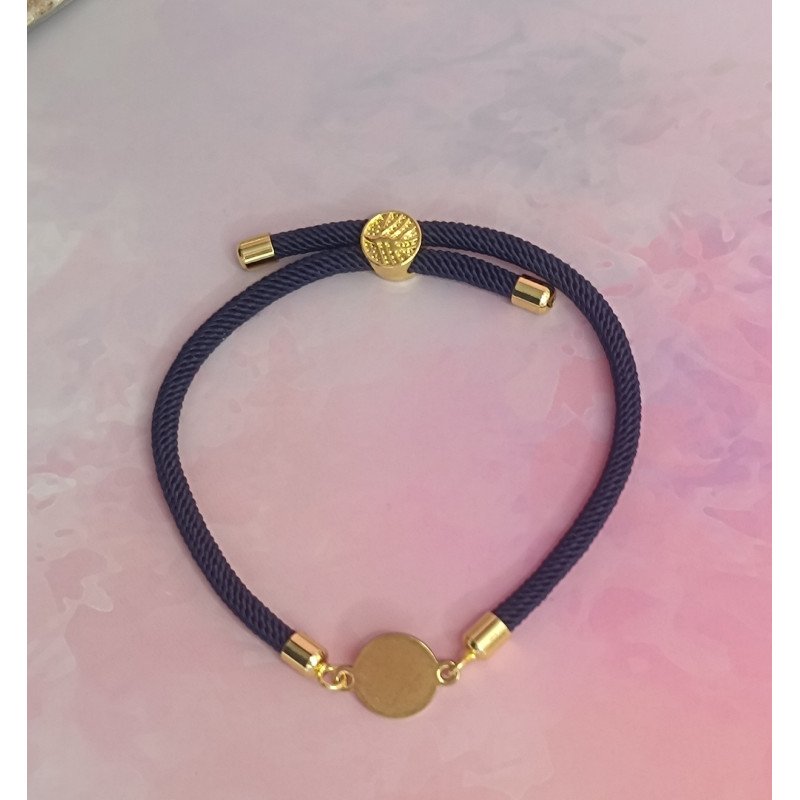 Pulsera Cierre Arbol Ajustable con Plaquita de Acero Inoxidable