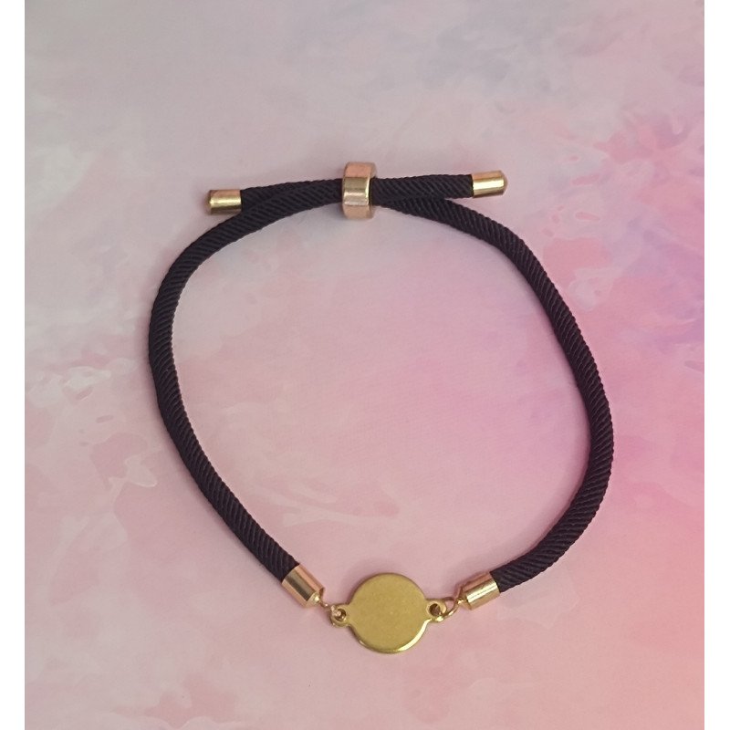 Pulsera Cierre Ajustable con Plaquita de Acero Inoxidable