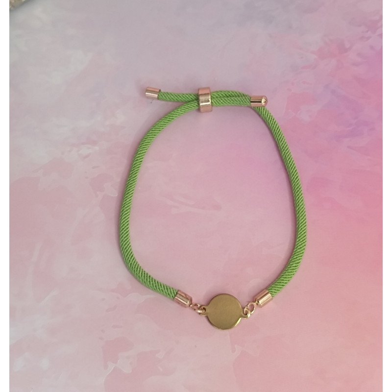 Pulsera Cierre Ajustable con Plaquita de Acero Inoxidable