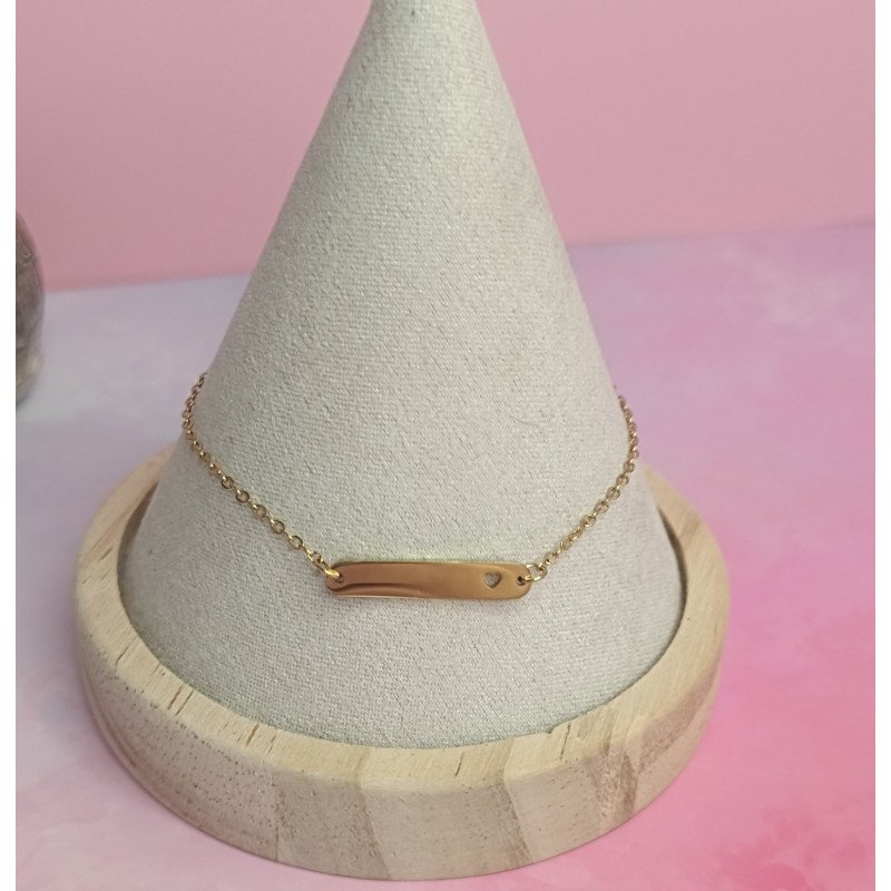 Pulsera con Placa Corazon Bebe