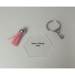 LLAVERO METACRILATO LASER ROMBO