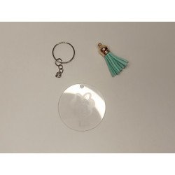 LLAVERO METACRILATO LASER CORAZON