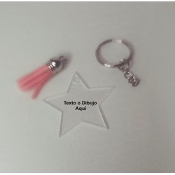 LLAVERO METACRILATO LASER ESTRELLA