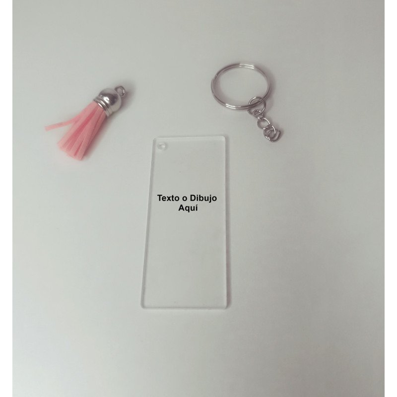 LLAVERO METACRILATO LASER RECTANGULAR