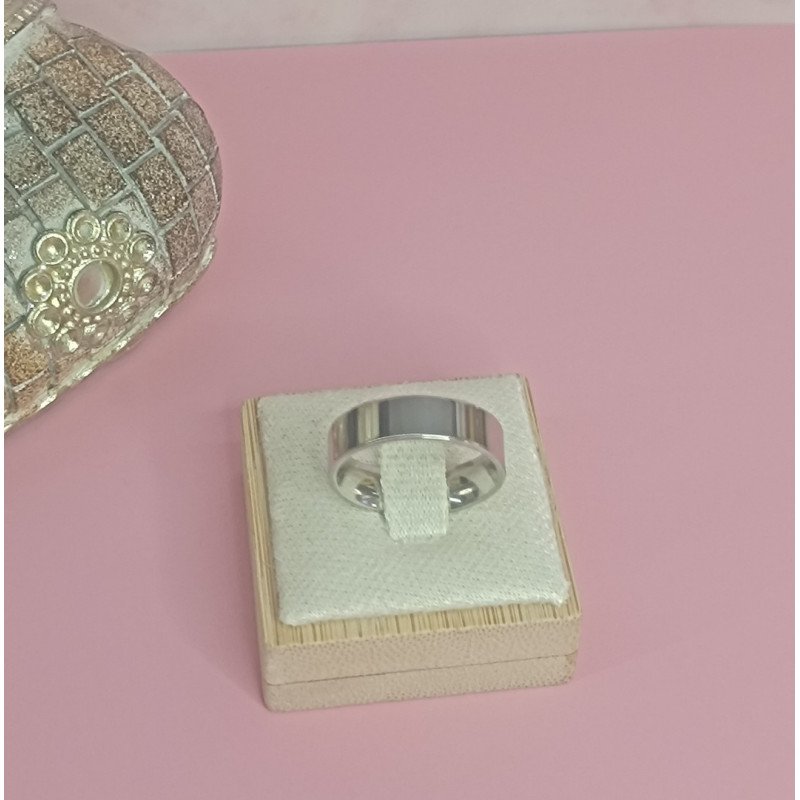 ANILLO DE ACERO PLATA