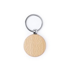 Llavero de madera redondo