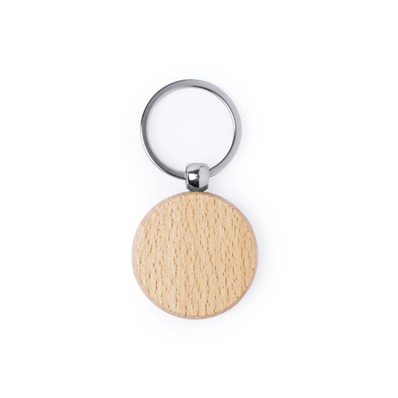 Llavero de madera redondo