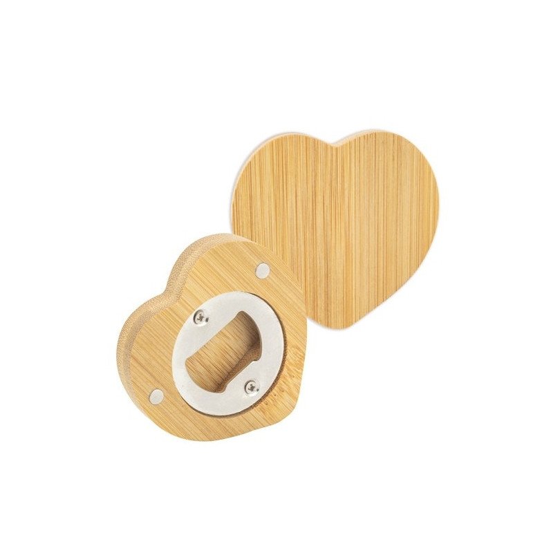 ABREBOTELLAS DE MADERA CON FORMA DE CORAZÓN