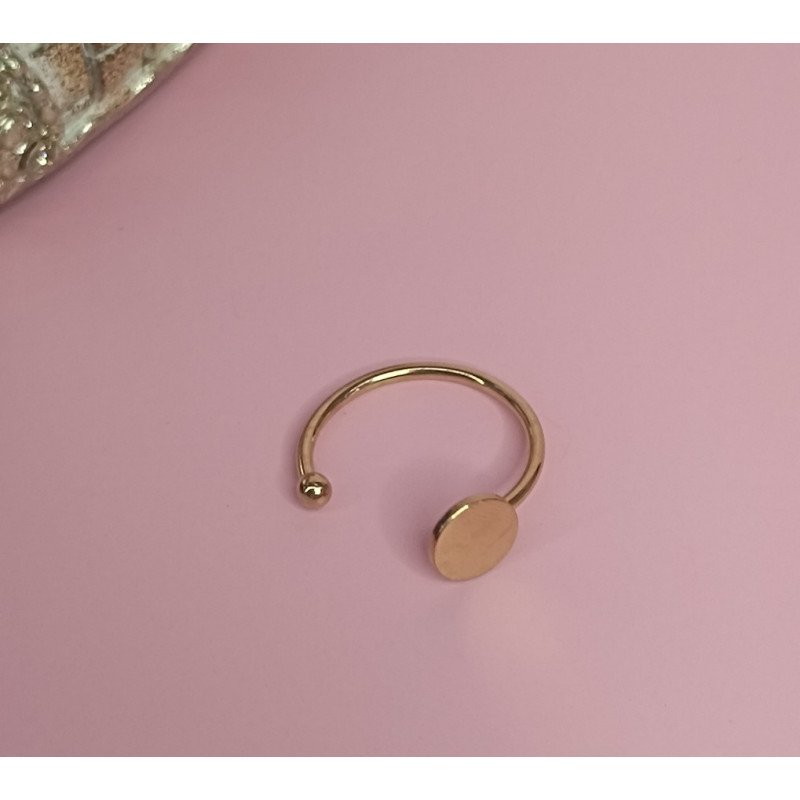 ANILLO DE ACERO AJUSTABLE DORADO