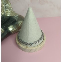 PULSERA ESCLAVA DE ACERO CON PLACA DE 11 X 45 MM