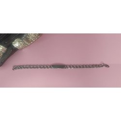 PULSERA ESCLAVA DE ACERO CON PLACA DE 8 X 40 MM