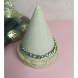 PULSERA ESCLAVA DE ACERO CON PLACA DE 8 X 40 MM