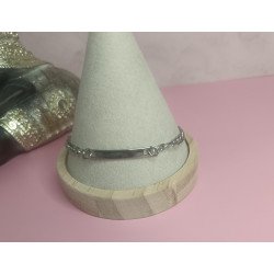 PULSERA ESCLAVA DE ACERO CON PLACA DE 5 X 26 MM