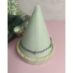 PULSERA ESCLAVA DE ACERO CON PLACA DE 5 X 26 MM