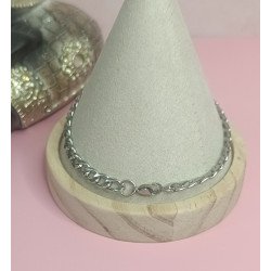 PULSERA DE ACERO BARBADA CON PLACA DE  7 x 38 mm