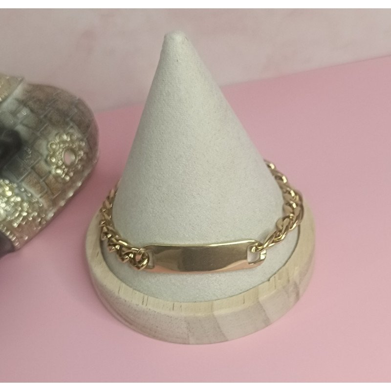 PULSERA DE ACERO DORADO DE 10 MM X 22 CM