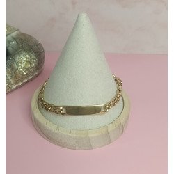 PULSERA DE ACERO DORADO DE 7 MM X 22 CM