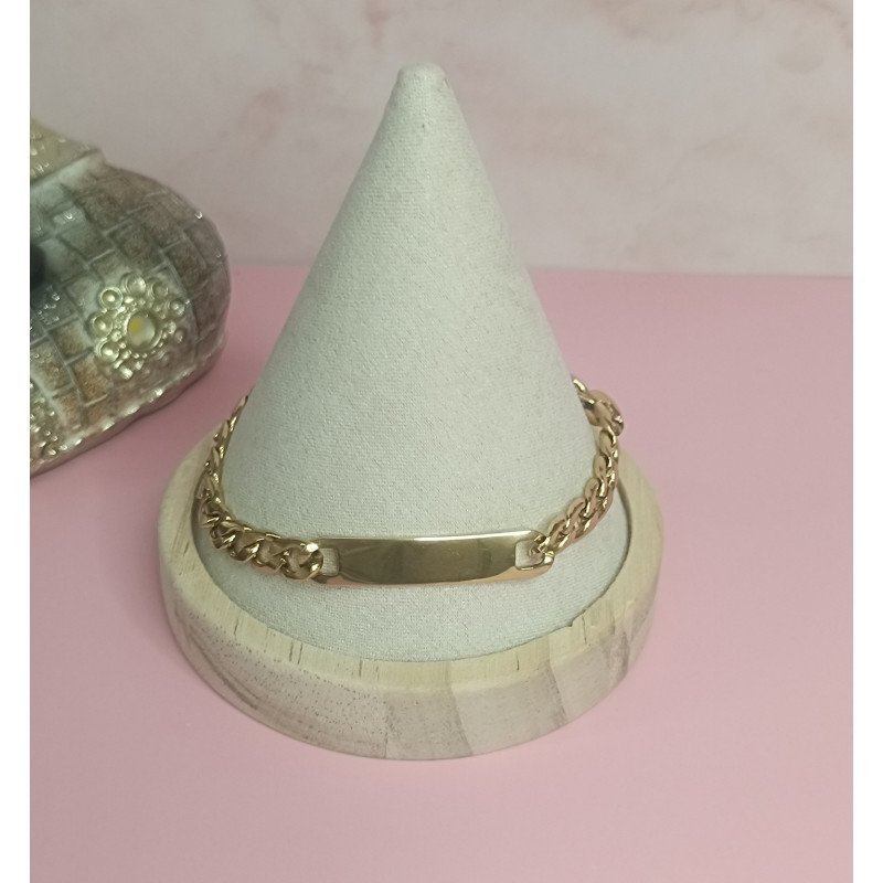 PULSERA DE ACERO DORADO DE 7 MM X 22 CM