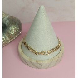 PULSERA DE ACERO DORADO DE 7 MM X 22 CM