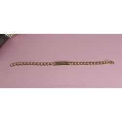 PULSERA DE ACERO DORADO DE 7 MM X 22 CM