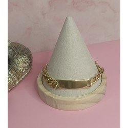 PULSERA DE ACERO DORADO DE 8 MM X 22 CM