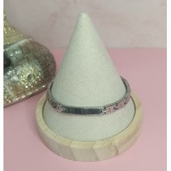 PULSERA DE ACERO CON PLACA DE 6X30 MM