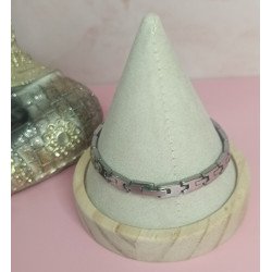 PULSERA DE ACERO CON PLACA DE 6X30 MM