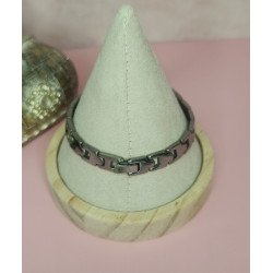 PULSERA DE ACERO CALADA CON PLACA DE 8X41 MM