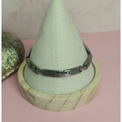 PULSERA DE ACERO MATE CON PLACA DE 6X47 mm