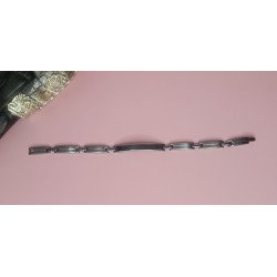 PULSERA DE ACERO MATE CON PLACA DE 6X47 mm
