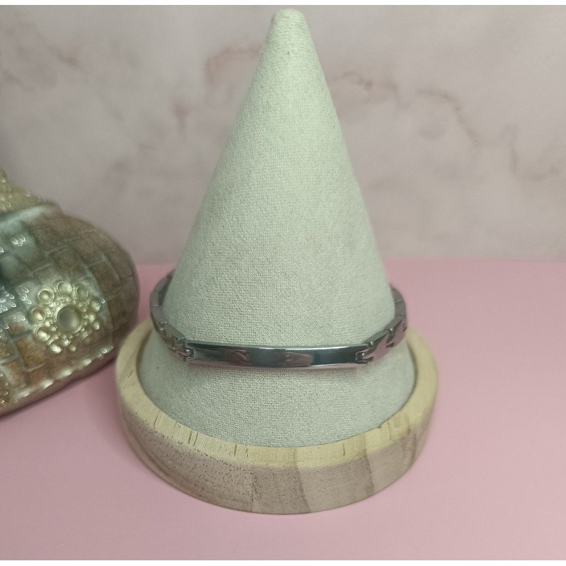 PULSERA DE ACERO CON PLACA DE 5X41 MM