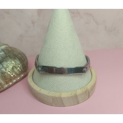 PULSERA DE ACERO CON PLACA DE 8X49 MM