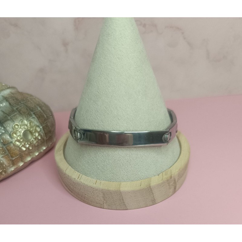 PULSERA DE ACERO CON PLACA DE 8X49 MM