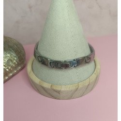 PULSERA DE ACERO CON PLACA DE 8X49 MM