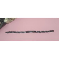 PULSERA DE ACERO CON PLACA DE 8X49 MM