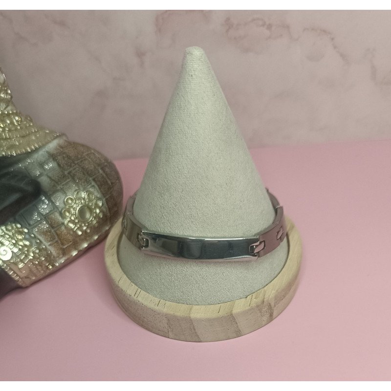 PULSERA DE ACERO MATE CON PLACA DE 9X45 MM