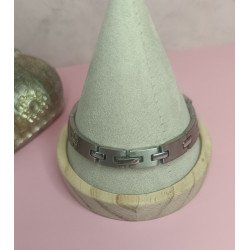 PULSERA DE ACERO MATE CON PLACA DE 9X45 MM