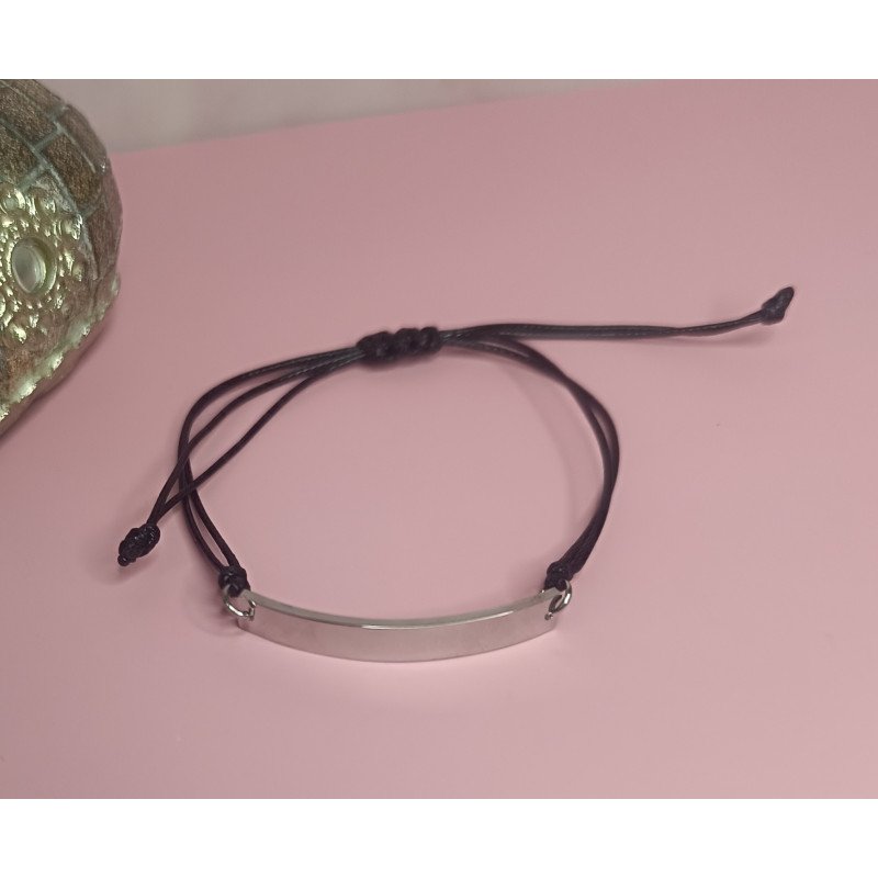 PULSERA ALARGADA OVALADA PLATA DE 4 CM