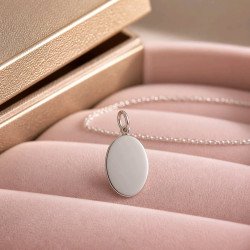 COLGANTE DE PLATA OVALADO DE 24X14 MM