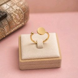 ANILLO DE ACERO AJUSTABLE DORADO