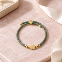 Pulsera Cierre Arbol Ajustable con Plaquita de Acero Inoxidable