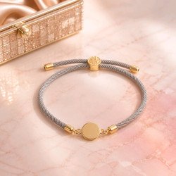 Pulsera Cierre Arbol Ajustable con Plaquita de Acero Inoxidable