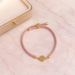 Pulsera Cierre Arbol Ajustable con Plaquita de Acero Inoxidable