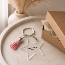 LLAVERO METACRILATO LASER ESTRELLA